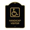 Signmission Handicap Visitor With Graphic, Black & Gold Aluminum Architectural Sign, 18" x 24", BG-1824-23920 A-DES-BG-1824-23920 - alternate 1